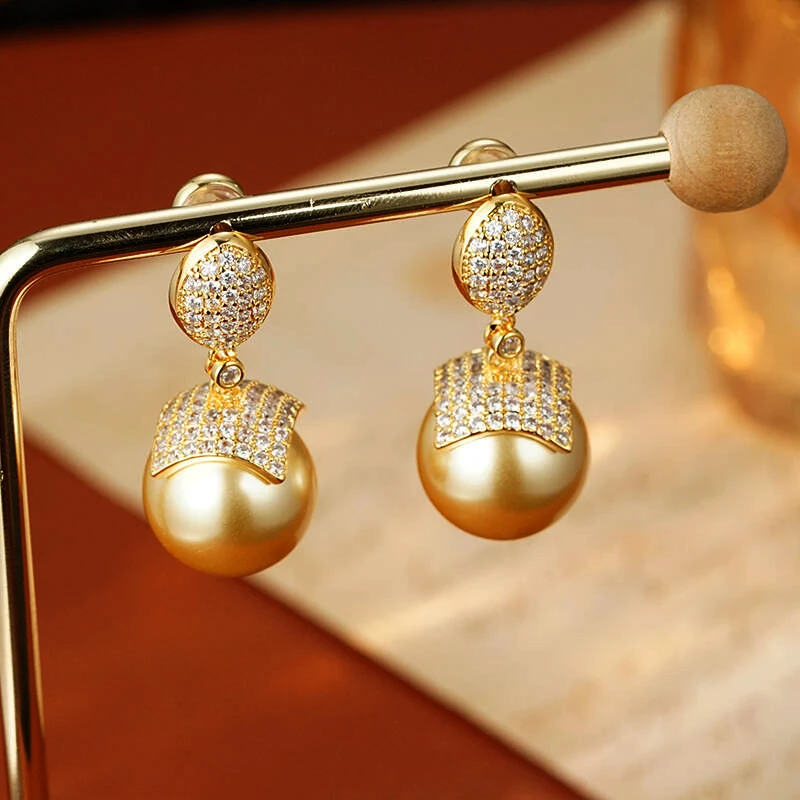 铜合金合成锆石耳饰 5867【回眸一瞬】经典气质简约优雅百搭耳环