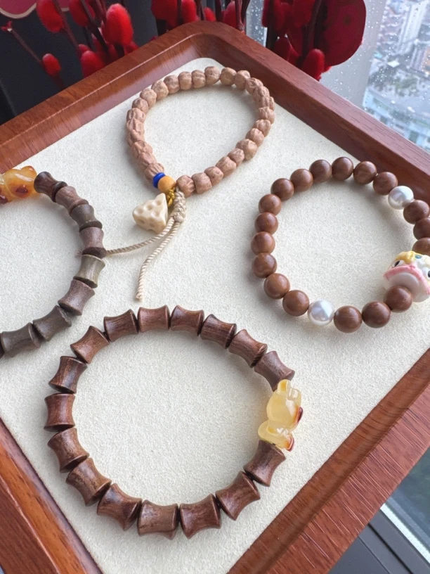 非金属木质手链 设计款时尚个性小众新中式女手串百搭古风简约