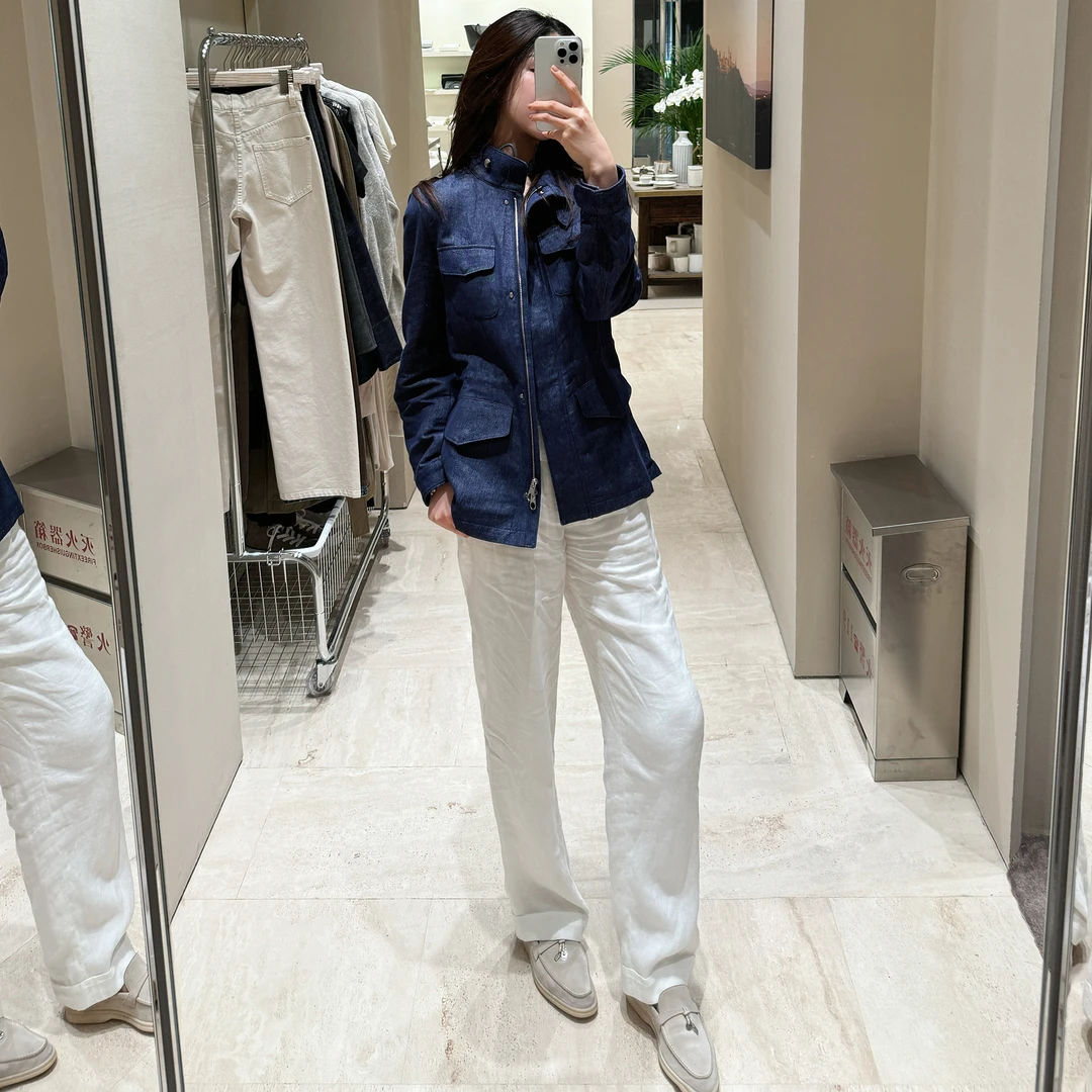 ROMI STUDIO“经典升级”牛反绒拼羊皮休闲平底贵妇乐福鞋24SSS129