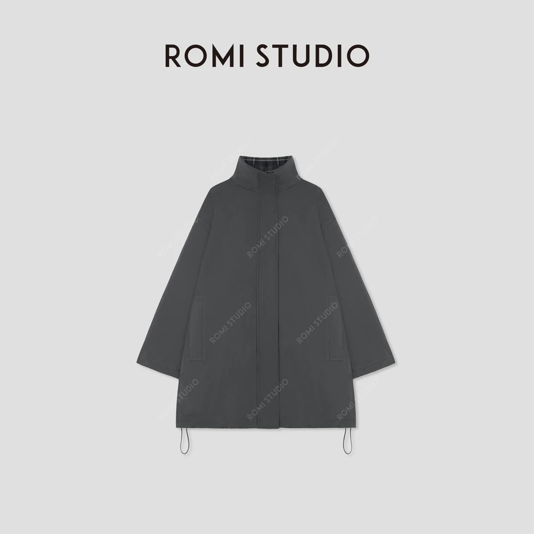 ROMI STUDIO“温暖如初”90白鹅绒立领夹克式连帽棉服外套 431W1115