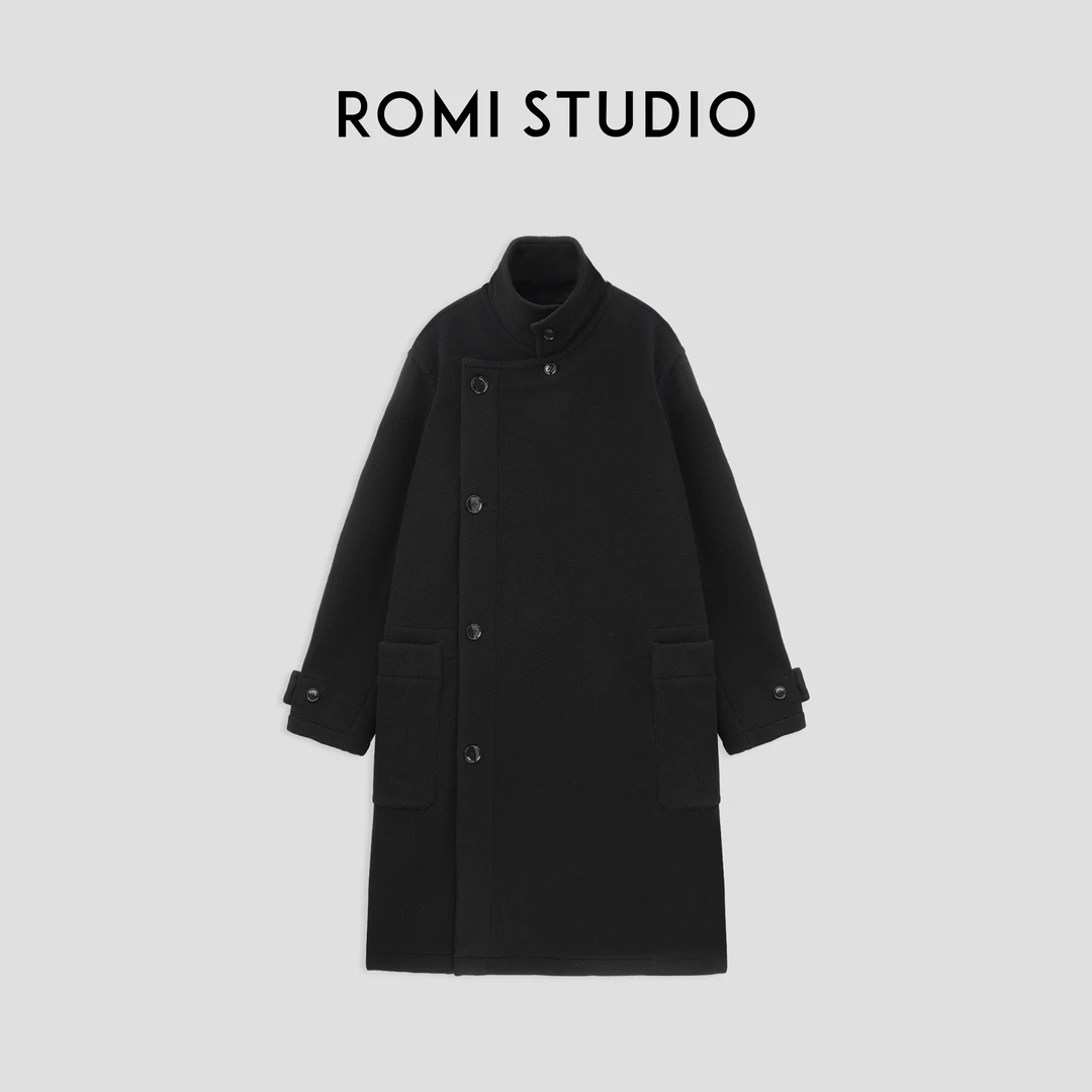 ROMI STUDIO “old money” 100%羊毛廓形双面呢大衣外套 23AWW1086