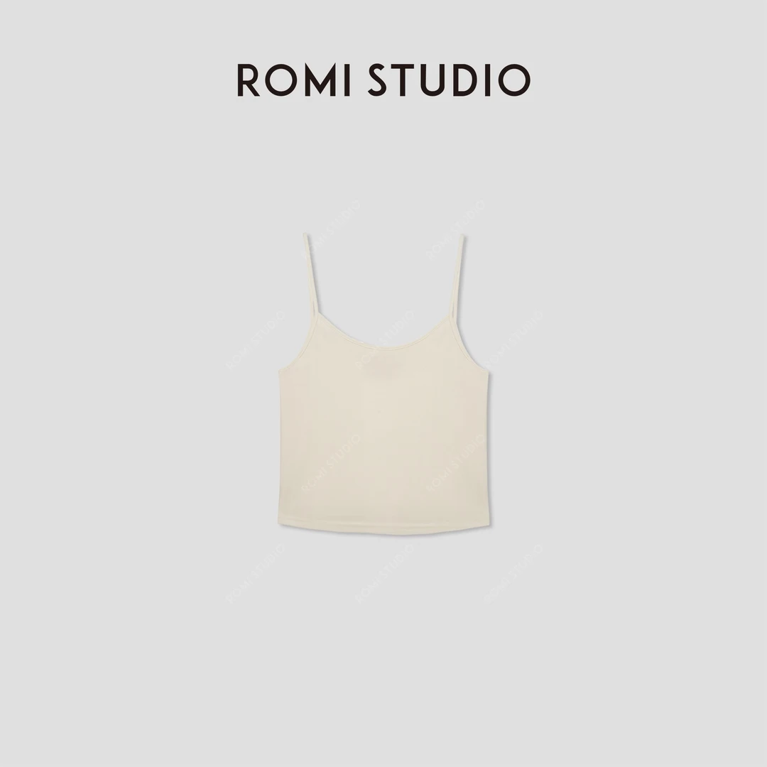 ROMI STUDIO “基础灵魂”  %棉无胸垫针织打底吊带背心 24SST416