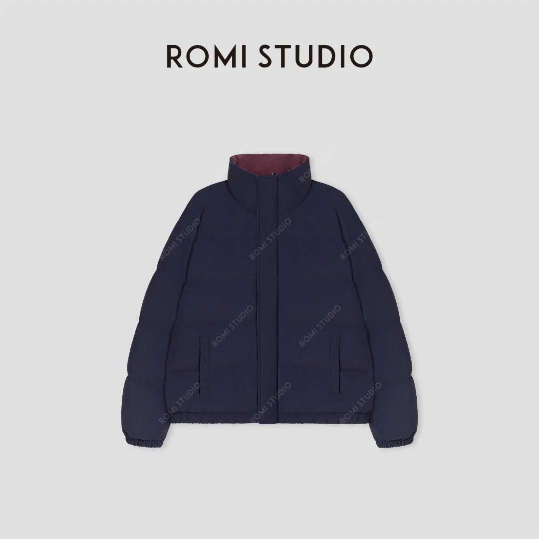 ROMI STUDIO“温暖过冬”90白鹅绒正反两穿双面撞色羽绒服 441Y6026