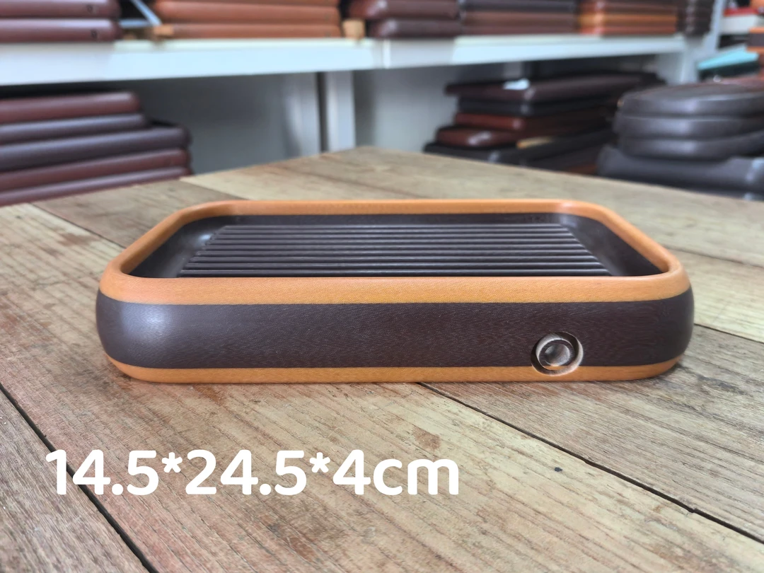 高端细布龙鳞纹双色电木茶盘胶木茶盘精品素盘素胚干泡台茶盘