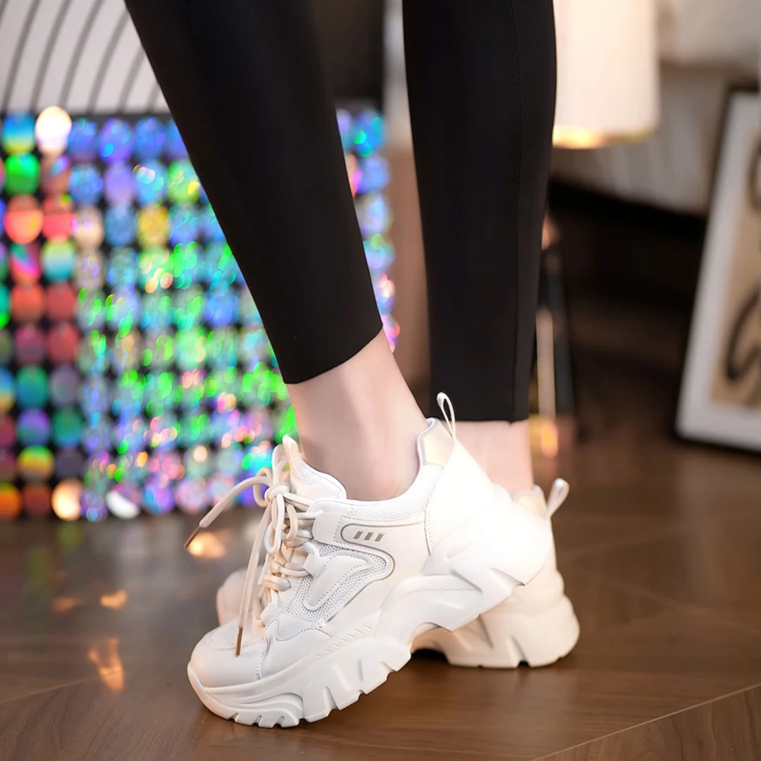 2025夏新款厚底老爹鞋女百搭增高薄款网面鞋子女款爆款2025新款