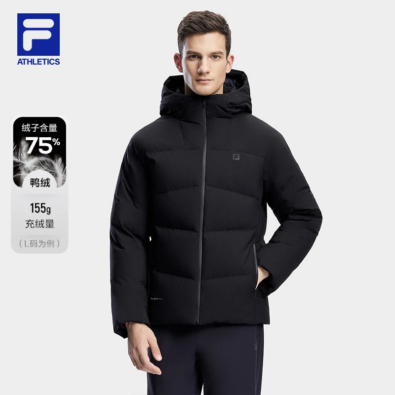 Fila/斐乐男装【防风保暖舒适】冬季休闲百搭连帽羽绒服A11M341904F