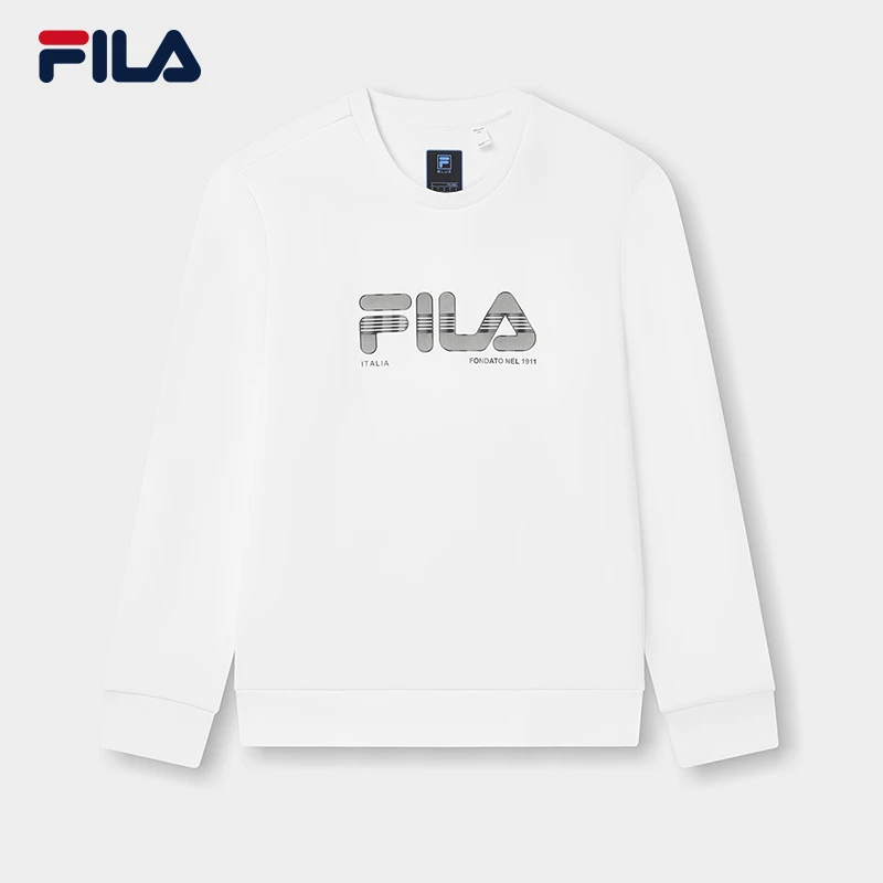 FILA 斐乐男装时尚舒适秋冬百搭休闲圆领保暖长袖卫衣F11M342211F