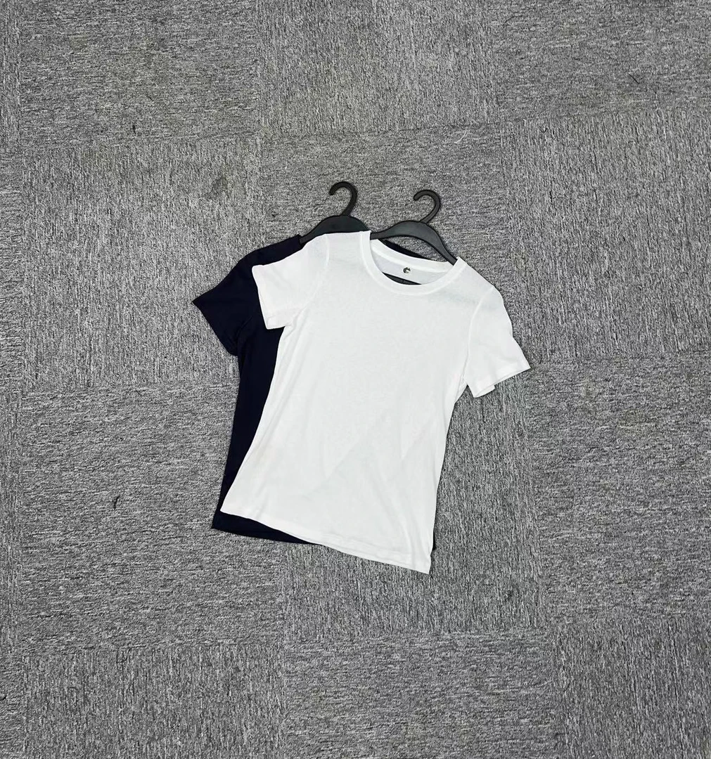 【小崔服饰】 8947  HUA NI新款上新 进口亚麻百搭夏季纯色短袖女款