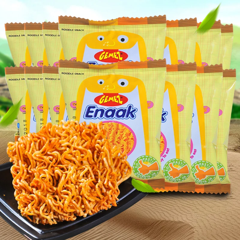 GEMEZ印尼进口小鸡烧烤味火辣味干脆面休闲零食下午茶点心干吃面