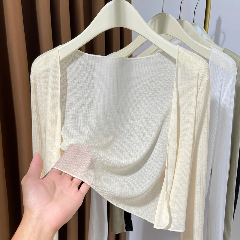 长袖防晒开衫披肩夏季配吊带裙外搭长袖小坎肩开衫开衫薄小外搭