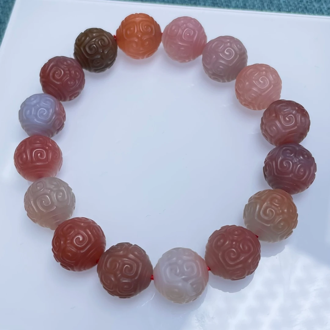 天然盐源玛瑙12mm左右手串*多样性发