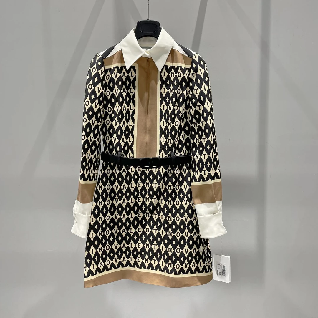 Valentino 拼色翻领连衣裙 【专柜3w】
