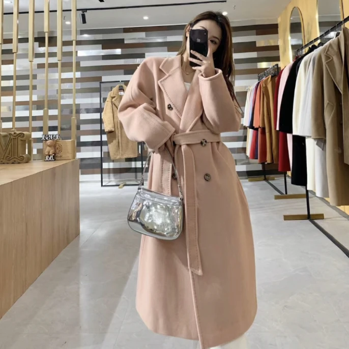 全新未使用 MaxMara 爆款 经典粉色101801双排扣大衣