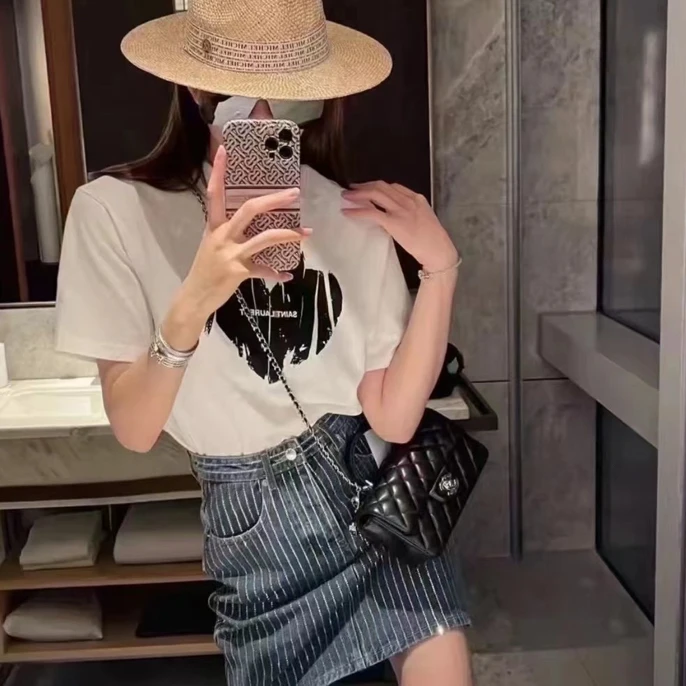 Saint Laurent 圣罗兰白色爱心短袖 【现货】