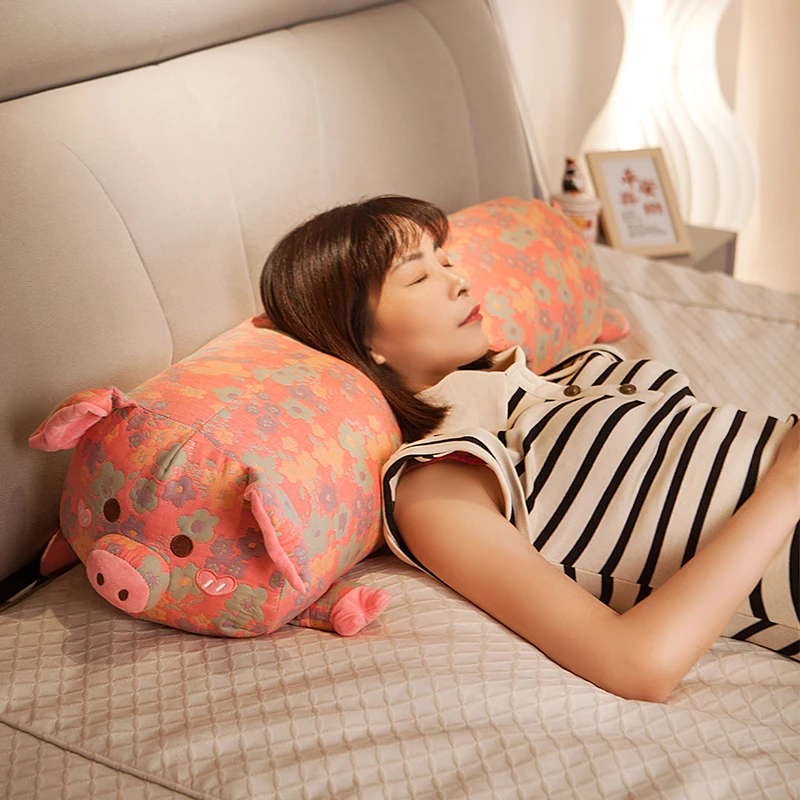 三层纱布料卡通大号小猪睡觉抱枕娃娃玩偶毛绒娃娃抱枕睡觉专用