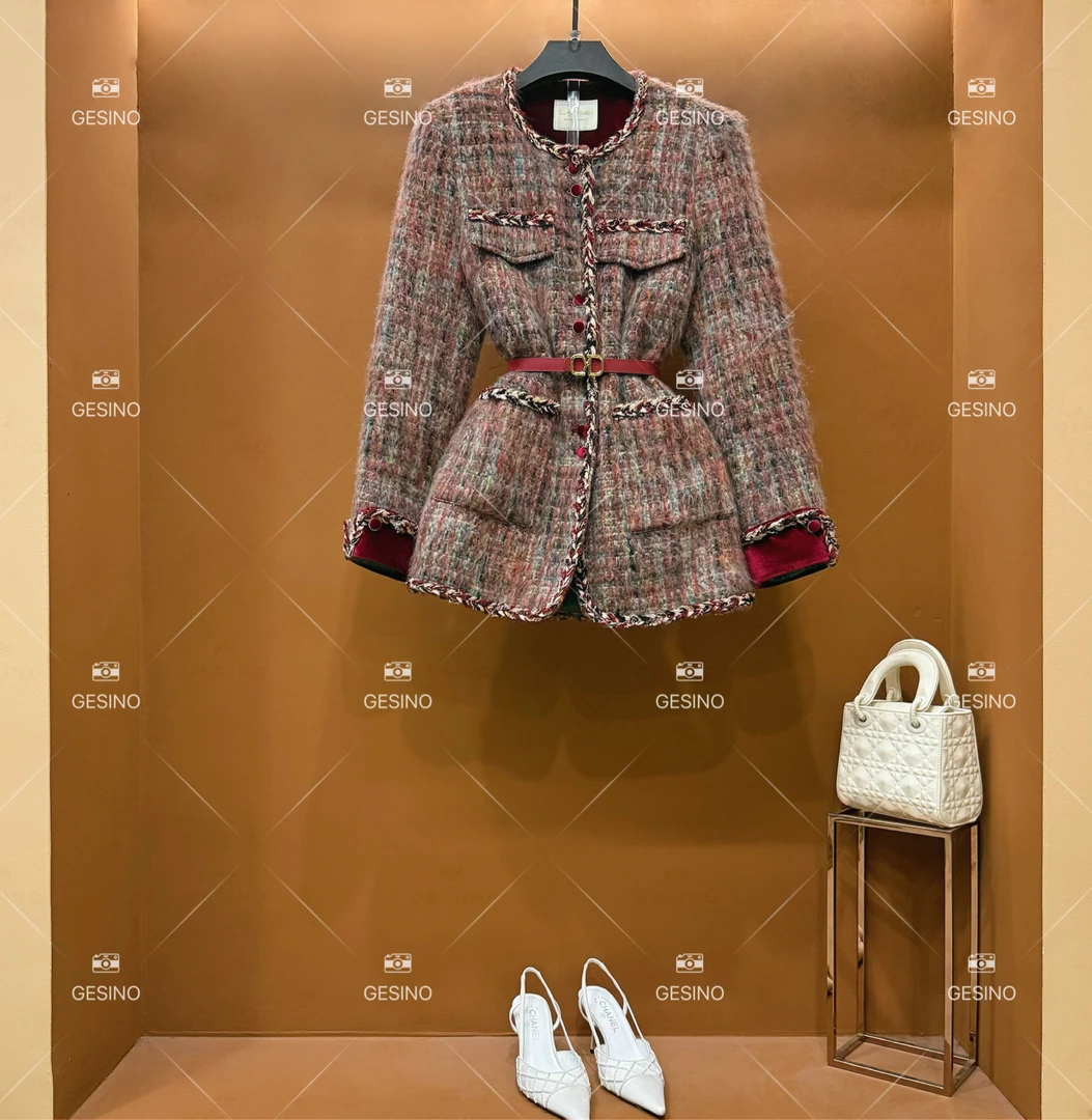 【闵闵】秋冬气质小香风时尚设计师中长款羽绒服 QD-2024958