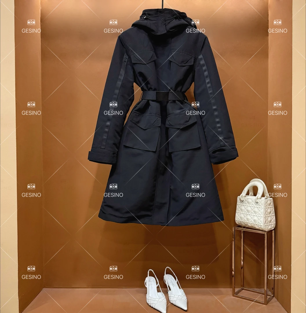 【露】秋冬气质时尚设计师中长款半高领鹅绒服女款休闲女QD-2024953