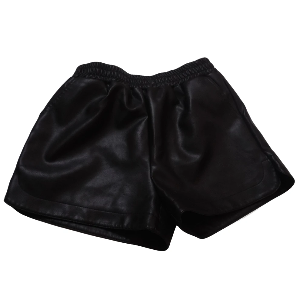 【小悠】潮牌高腰阔腿显瘦时尚网红短裤百搭打底黑棕色QD-2024816