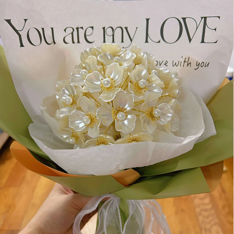 母亲节礼物送女友婆婆送妈妈礼物生日手工DIY玉兰花材料包手捧花A