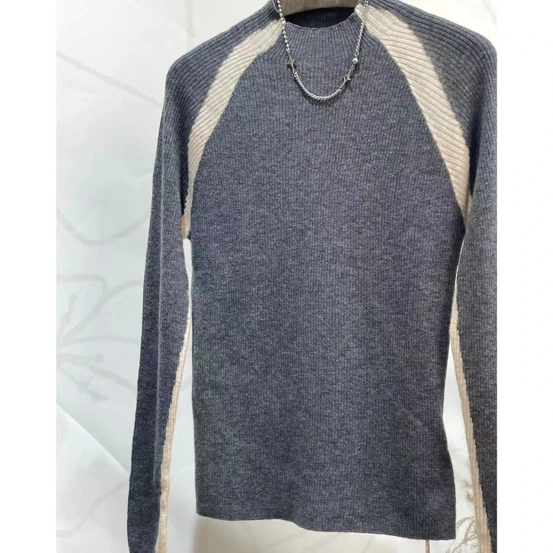 高斯雪岚【七夕专享】显瘦百搭款圆领休闲针织衫上衣女24460033