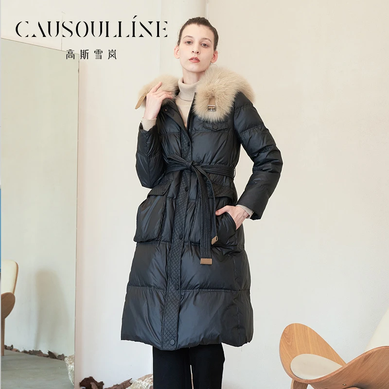 高斯雪岚【羽绒服特惠】冬时尚白鸭绒羽绒服高级感穿搭22419518