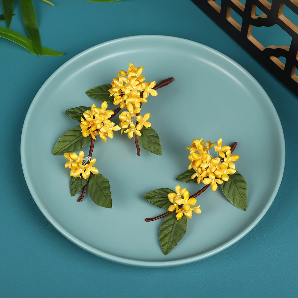 秋季新品精致桂花头饰桂花发饰带流苏可拆卸古风头饰高级中秋头饰