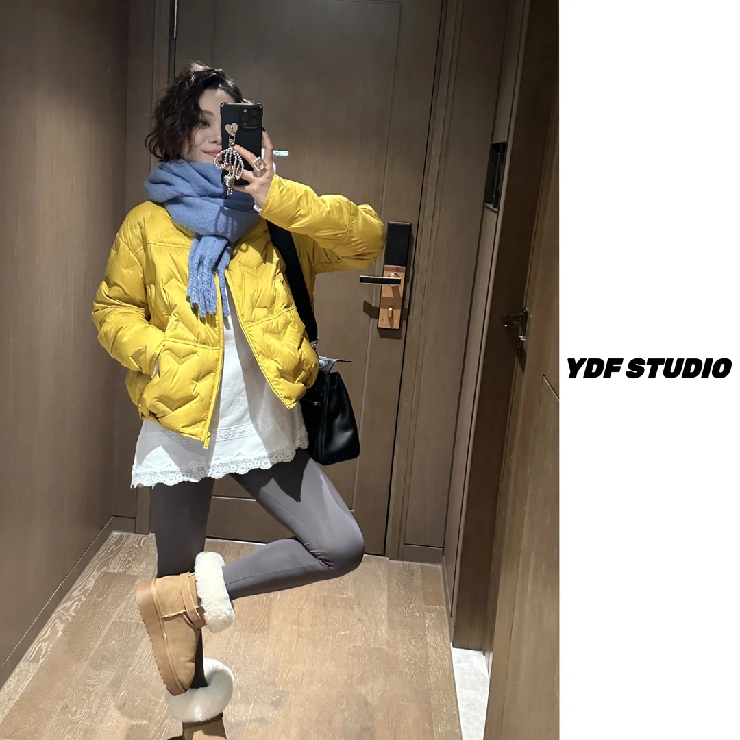 YDFSTUDIO小众【琉璃时光】新国标90白鸭绒气质减龄百搭时尚羽绒服
