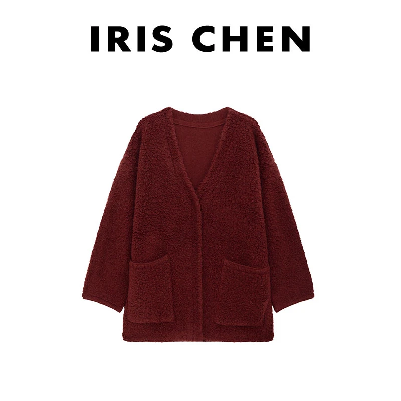 现货IRIS CHEN 纪念馆 2024冬款100绵羊毛990g针织外套24WT525
