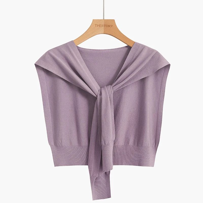 春秋新款日系高端柔软百搭纯色针织披肩女夏季外搭空调房护肩搭肩