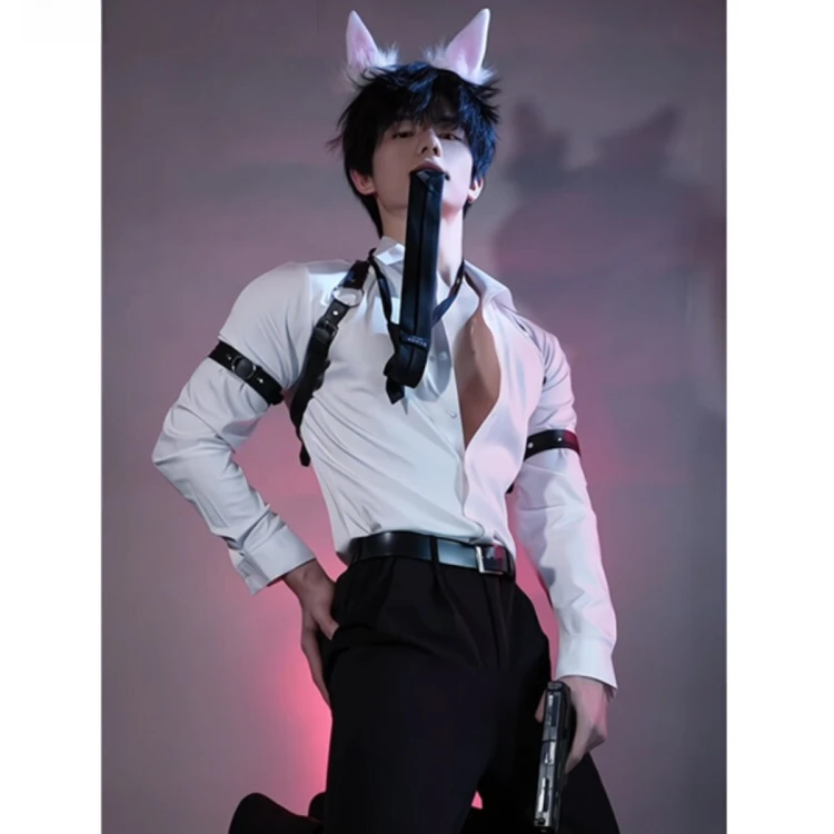 纯欲风性感男士背带脖带身体链朋克风束腰肩带胸带衬衣腰带配饰潮