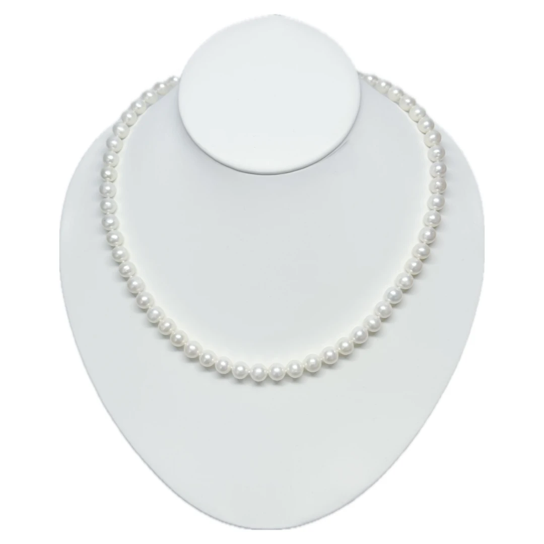 仟玺【6.5-7.5mm】淡水无核珍珠项链-精致百搭气质简约经典仙女强光