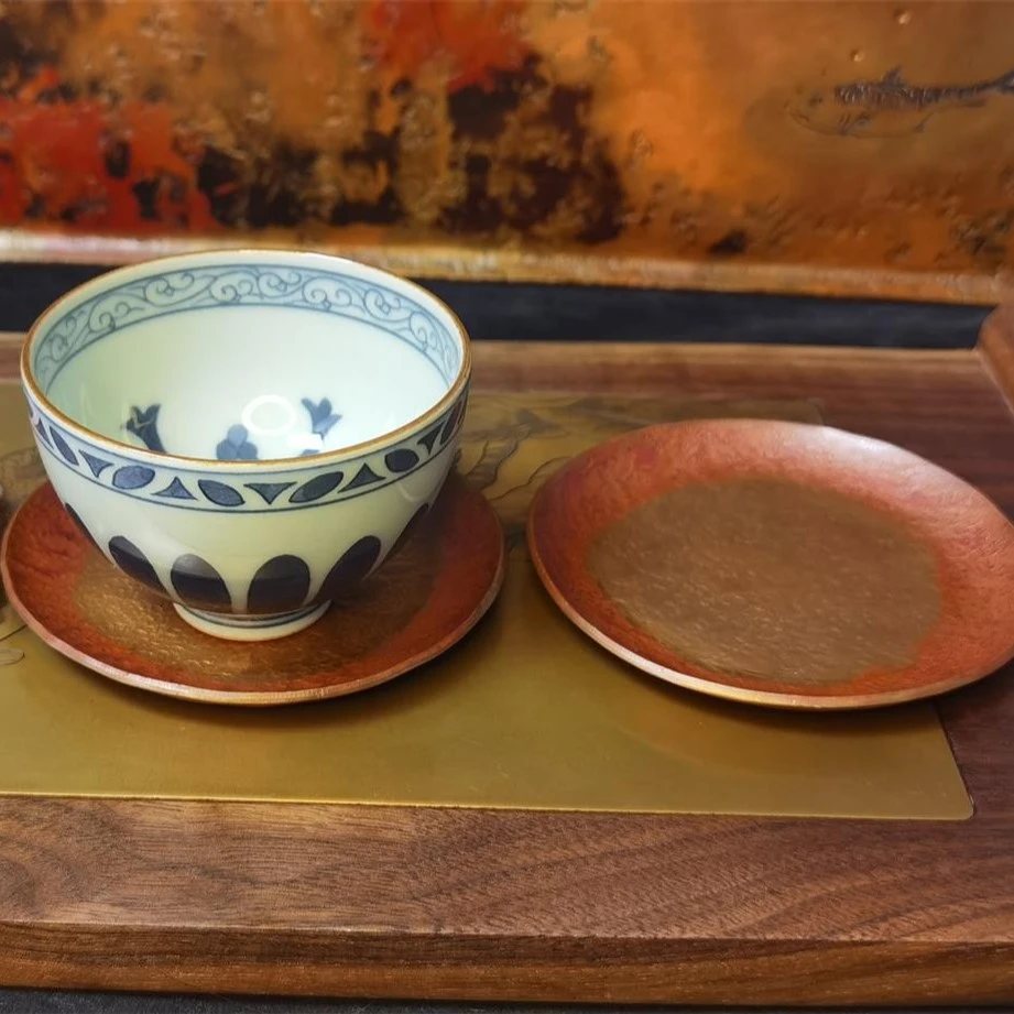 JIANGXIAOYU/匠小鱼匠小鱼出品紫铜手敲锤纹杯垫