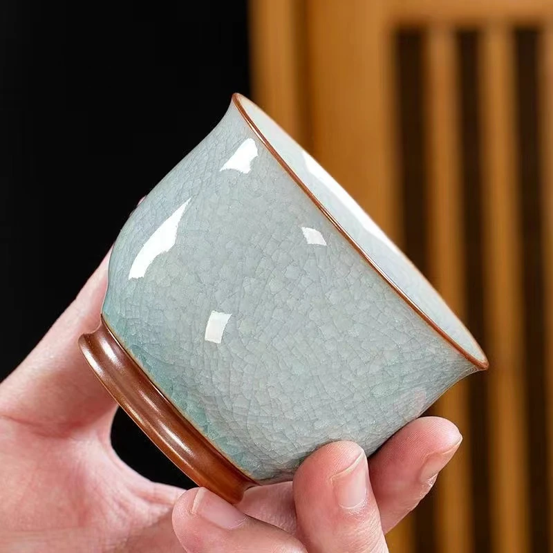 【达观说器】庚丰9 冰裂纹美人杯开片可养线陶瓷主人杯手工家用
