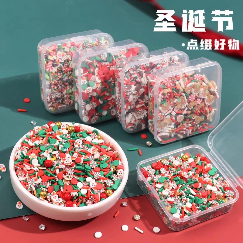 圣诞系列闪钻软陶条片圣诞节装饰点缀diy奶油胶手工制作材料礼物