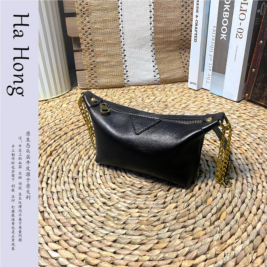 真皮头层牛皮定制简约百搭帆船包轻便单肩斜挎包XH-2404145斯黛拉