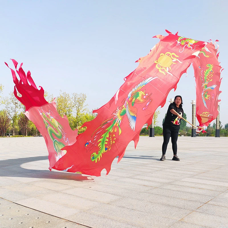 广场龙凤呈祥绸缎健身龙广场龙彩绸龙