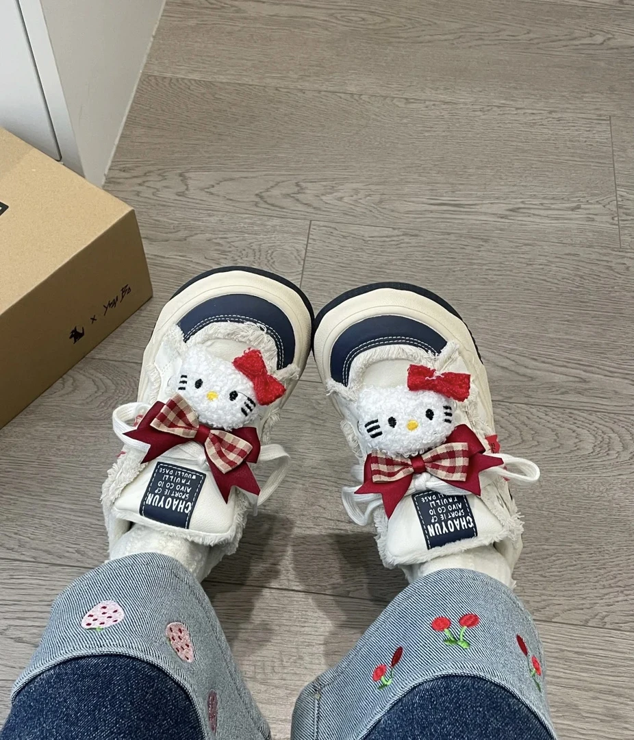 【冬至】米兰kt学生保暖棉鞋小众百搭休闲滑板鞋厚底二棉大头鞋低