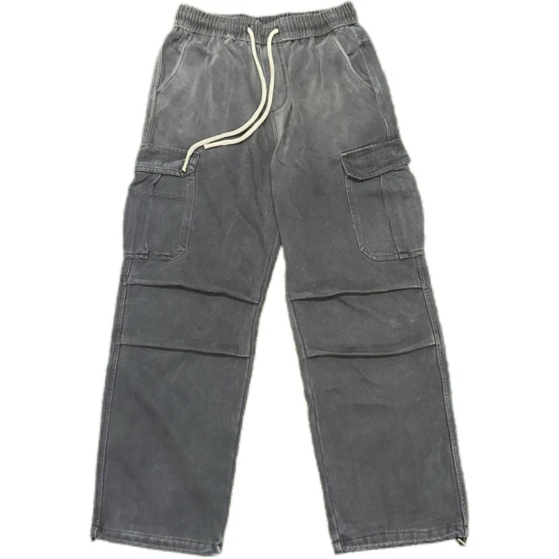 水洗渐变加绒直筒重磅伞兵工装裤113