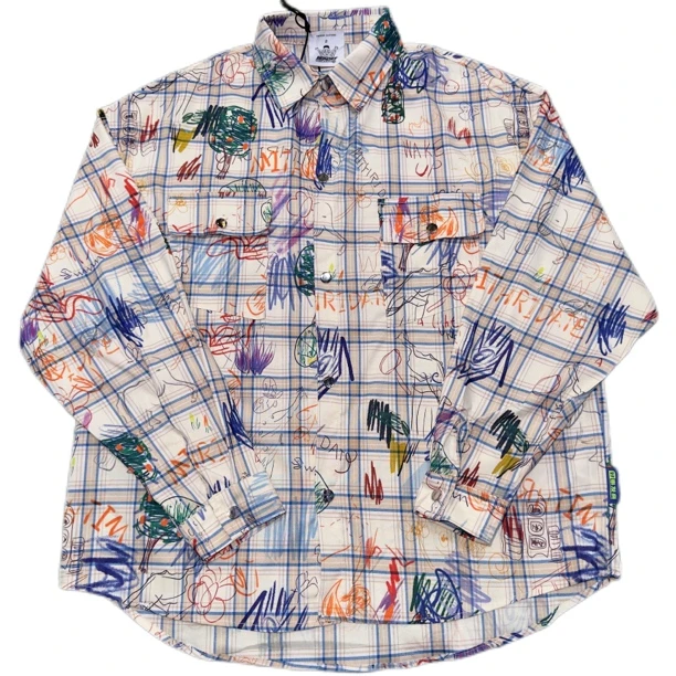 乱涂乱画格子花衬衫5506