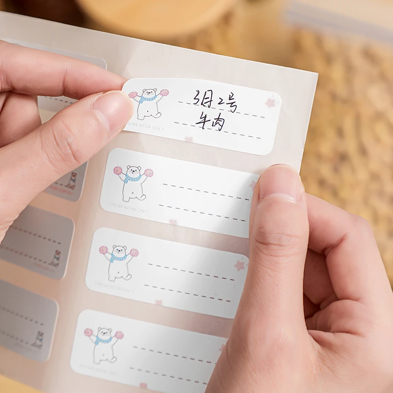 日本无痕标签贴纸冰箱贴冷冻室保鲜盒分类便利贴防水学生便签贴