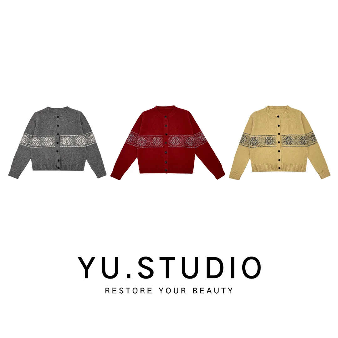 方和屿.提花通勤套头毛针织衫加厚开衫圆领百搭宽松型毛衣56231