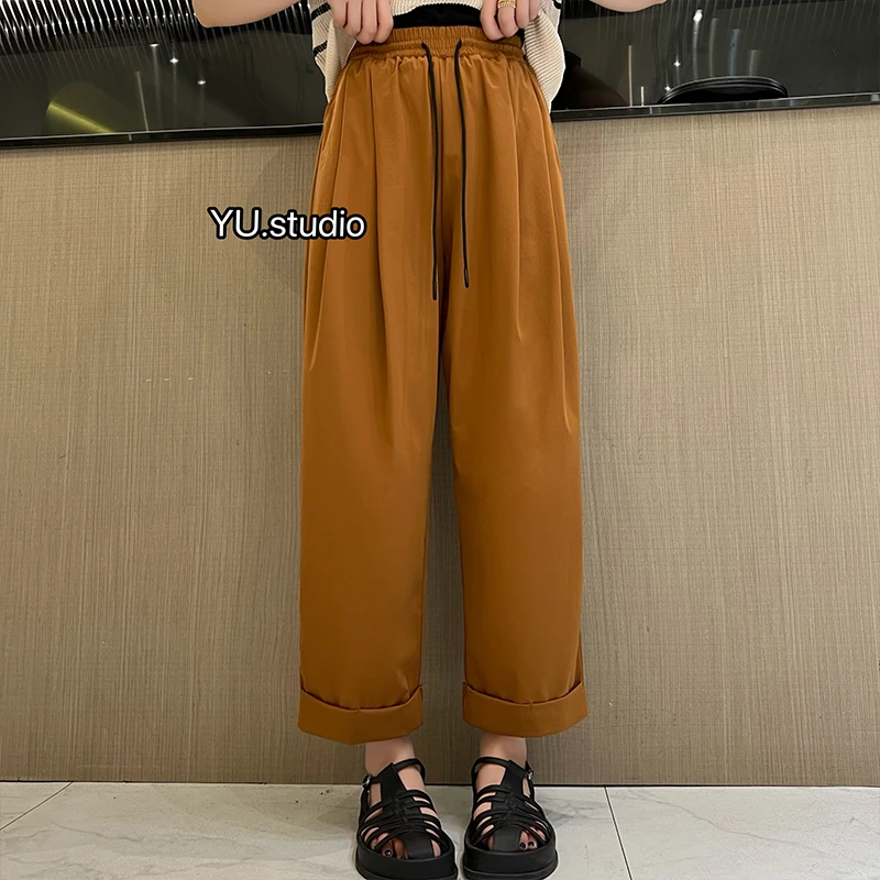 方和屿.松紧腰宽松显瘦抽绳百搭休闲时尚减龄洋气裤子女A01-3871