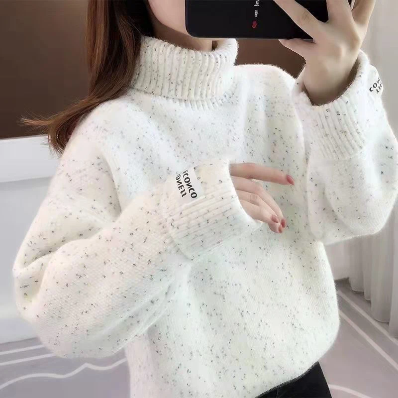 雪尼尔高领毛衣女冬季韩版2023爆款秋冬洋气加厚超厚打底加绒上衣