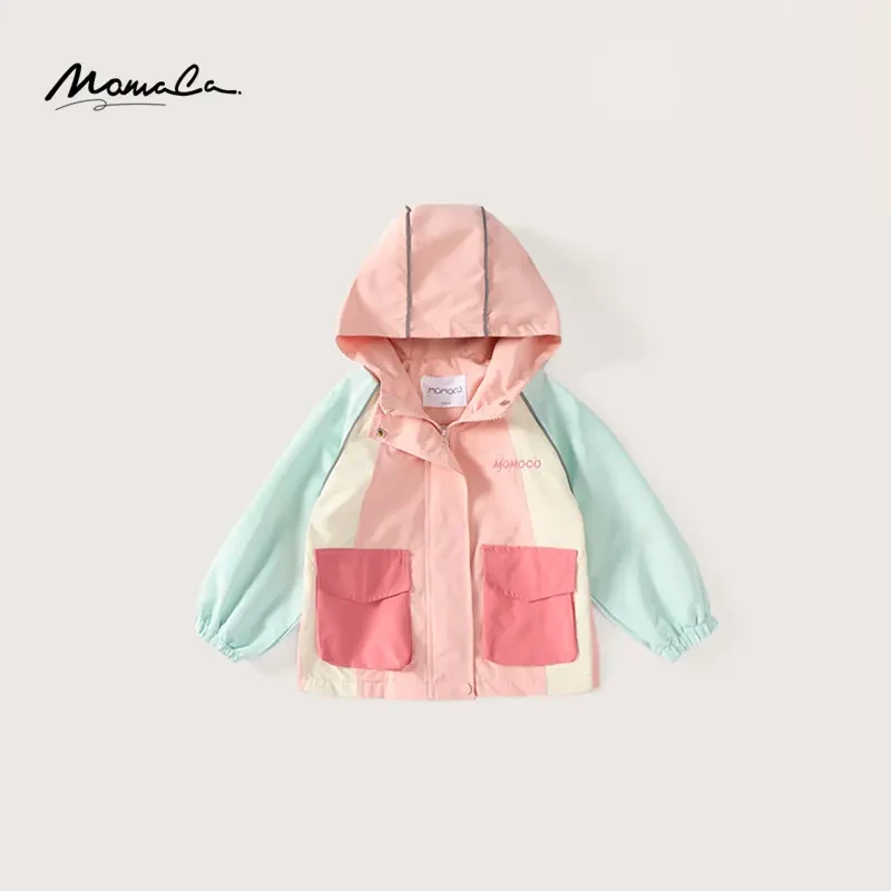 MOMOCO秋季女童时尚拼接撞色潮流百搭外套新款75730107028