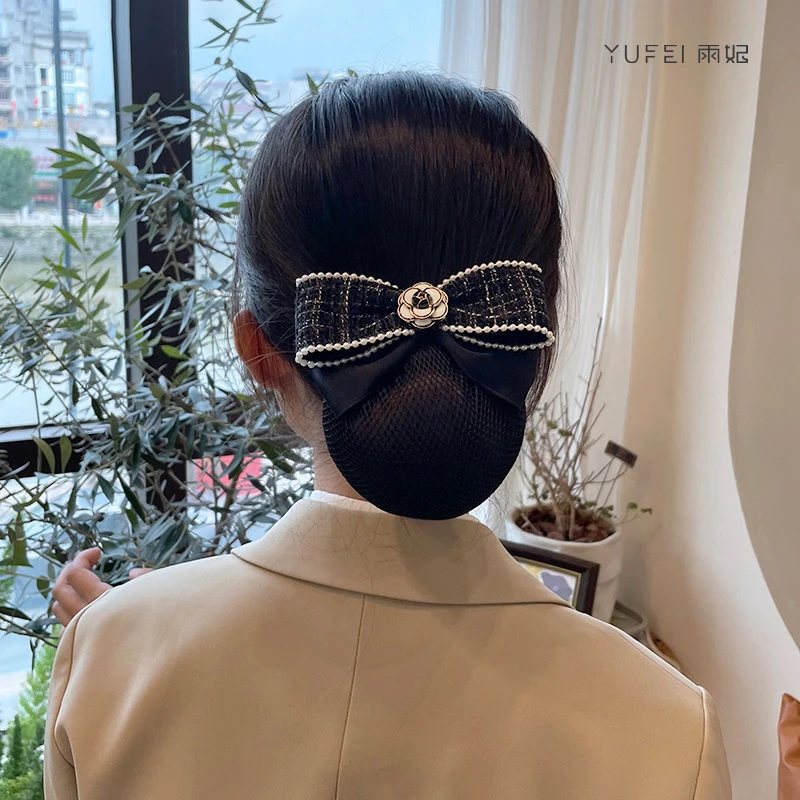 合金发饰 护士头花职业银行酒店小香风发饰新款山茶花蝴蝶结头饰