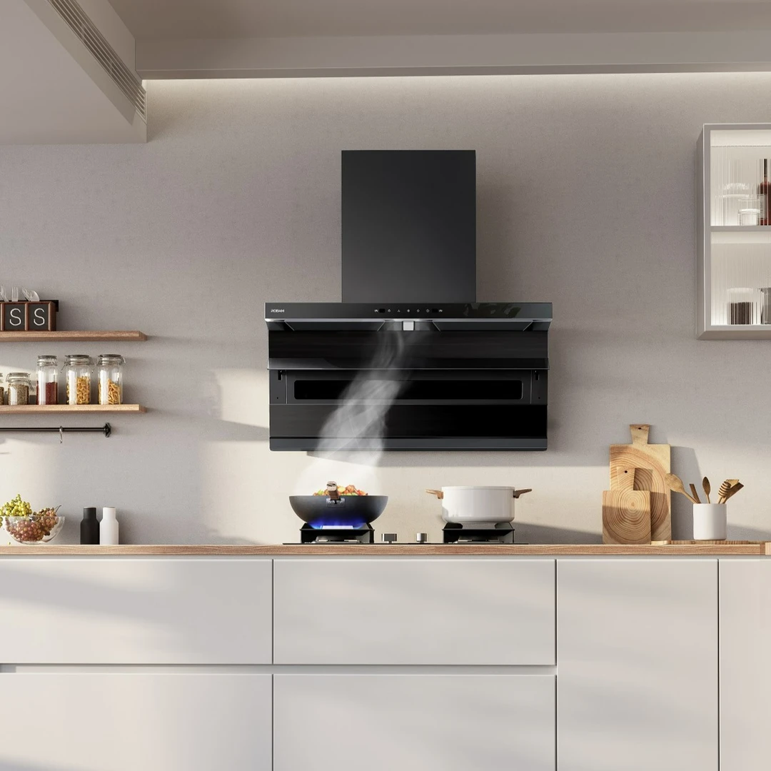 【顶侧双吸单烟机】老板25m³小黑翼大吸力7字形抽油烟机家用油烟机