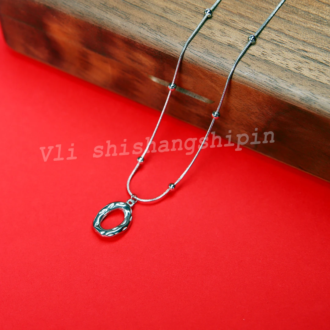 钛钢项链 气质轻奢空水滴项链简约时尚百搭甜美锁骨链精致坠链
