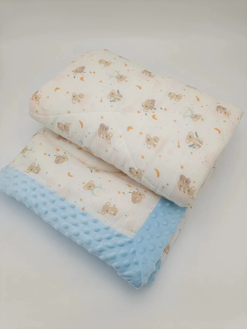 纯棉双层纱布安抚豆豆被