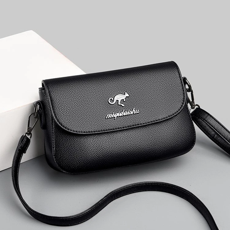 小包包女新款时尚百搭手提包中老年软皮妈妈包女士单肩斜挎包1884