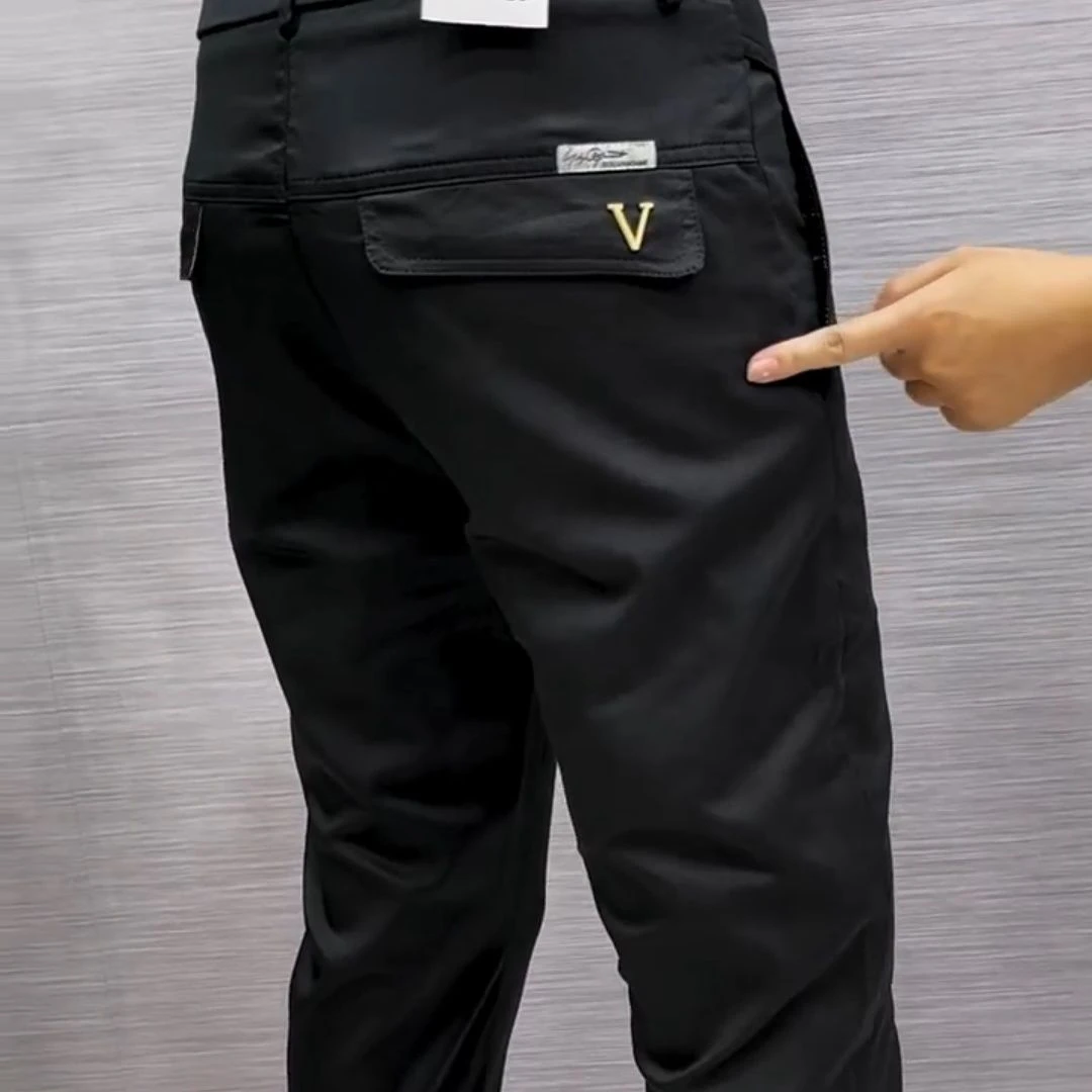 2023秋冬新品裤子经典男士休闲长裤百搭直筒长裤高档简约小脚男裤